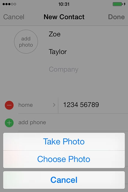 To take a new picture:Press Take Photo.