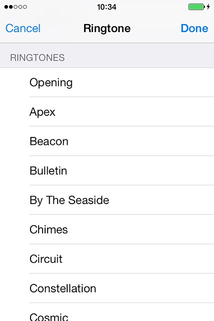 Press the different ring tones to listen to them.