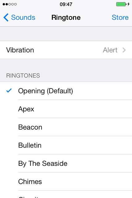 Once you've found a ring tone you like, press Sounds.