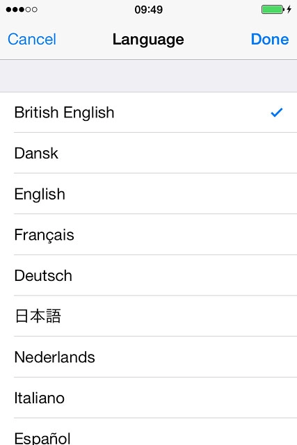 Press the required language.