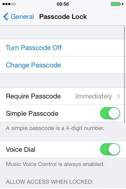 Press Turn Passcode Off.Key in your phone lock code.