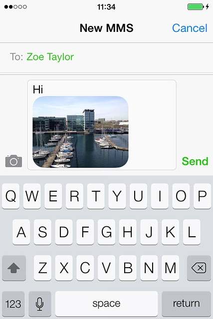 Press Send when you've finished your picture message.