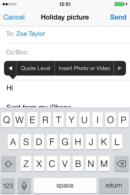 Press Insert Photo or Video.Go to the required folder.