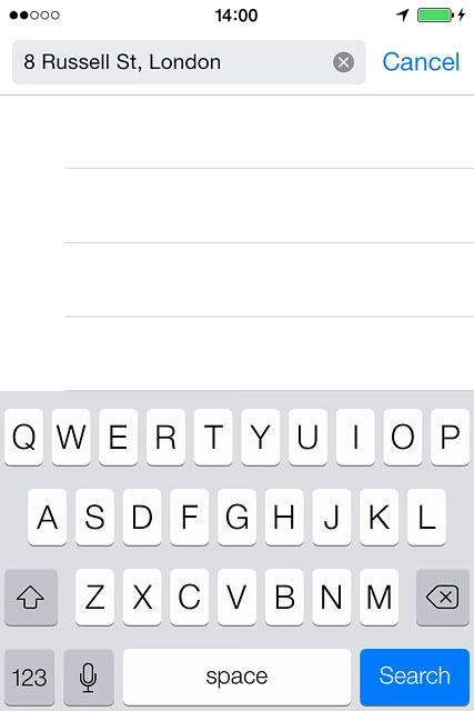 Key in the required destination and press Search.