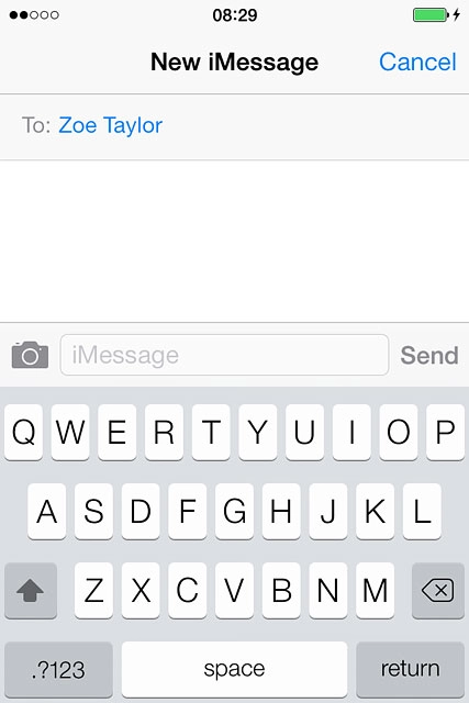 Press the text input field and write the required text.