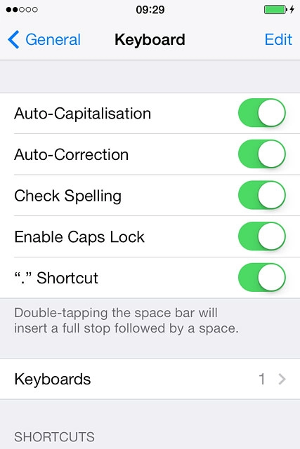Press the indicator next to 