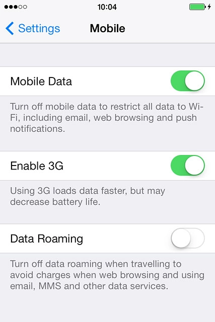 Press the indicator next to 