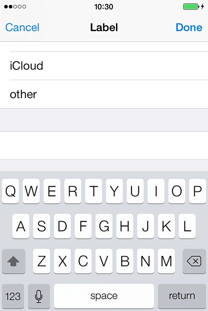 Key in the required text and press Done.