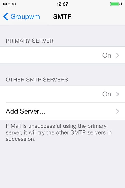 Press the name of the email account you've just set up.