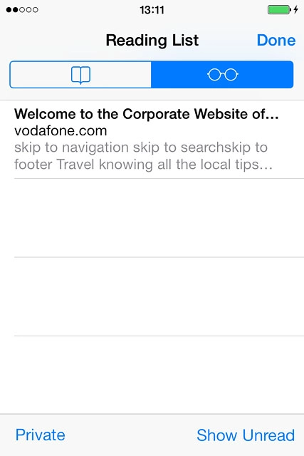 Press the reading list icon.