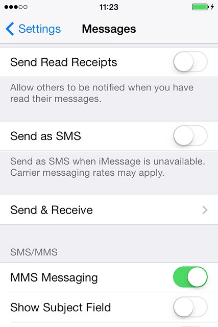 Press the indicator next to