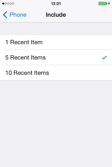 Press the required setting.