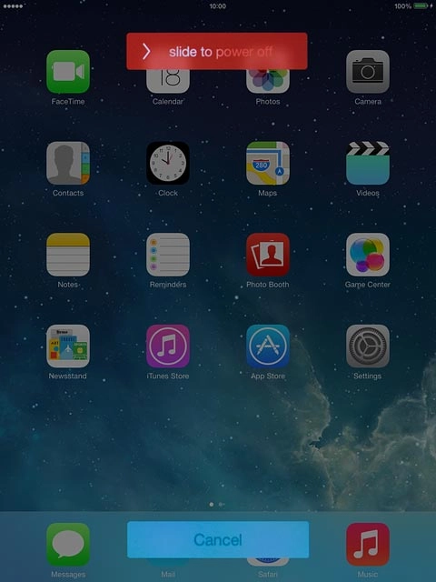 Drag the arrow right to turn off your tablet.
