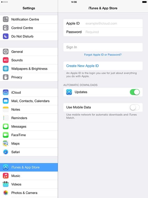 Press iTunes & App Store.