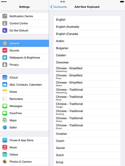 Press the required language.