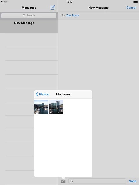 Press the required picture or the required video clip.