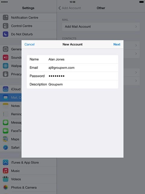 Press Description and key in the required name.