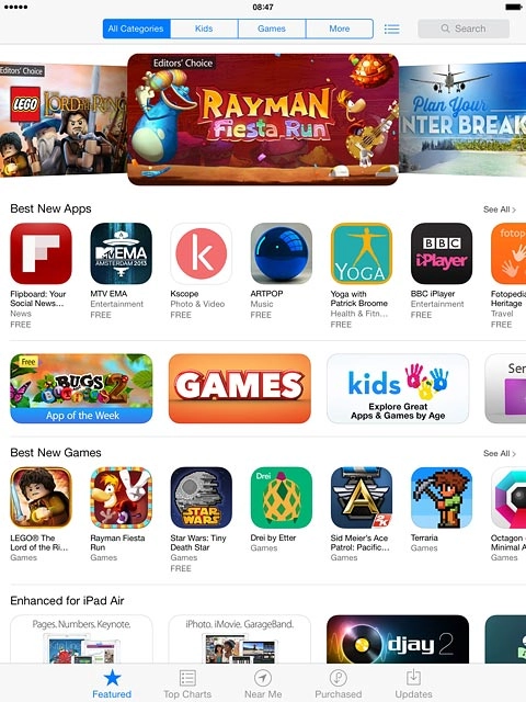 Press More.Go to the required category.