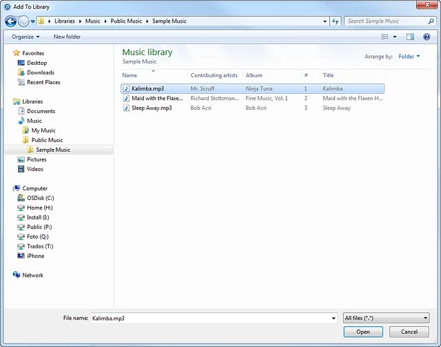 Go to the required file in your computer's file system.