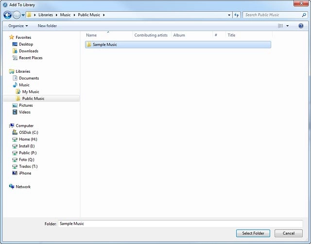Go to the required folder in your computer's file system.