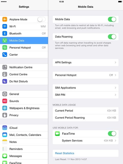 Press the indicator next to 