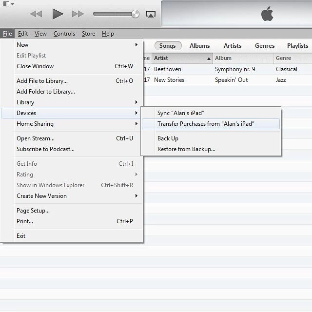 Click Transfer Purchases from .