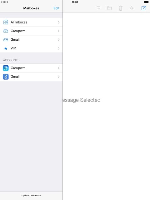 Press the required email account below 