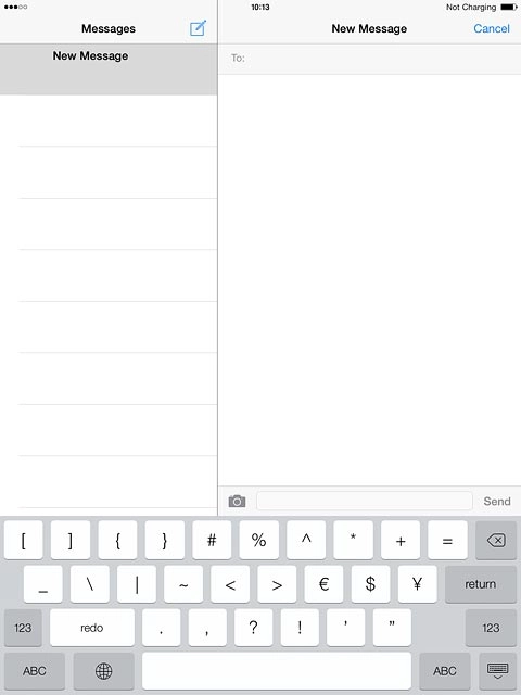 Press ABC to return to text input.