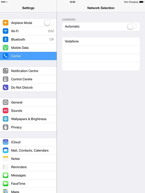 Your tablet searches for networks within range.Press the required network.Your display will tell you if you've access to the network you've chosen.