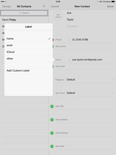If you select Add Custom Label: