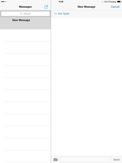 Press the text input field and write the required text.