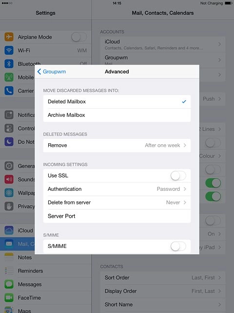 Press Server Port and key in 110