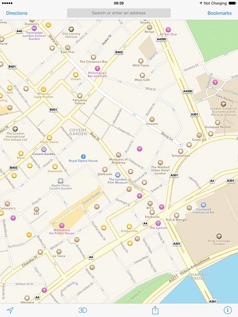 Press Search or enter an address.