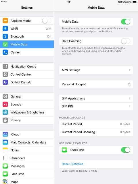Press Mobile Data.