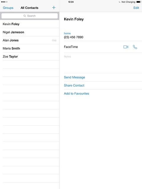 Press the new contact icon.