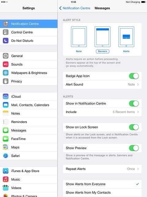 To select the number of notifications to display:Press Include.