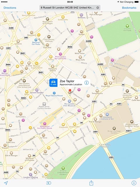 Press the start navigation icon.