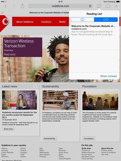 Press the required list.