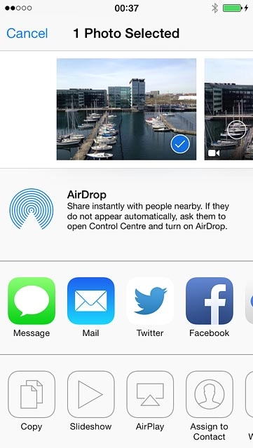 Press AirDrop until the function is turned on.
