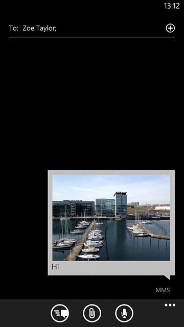 Press the send icon when you've finished your picture message.