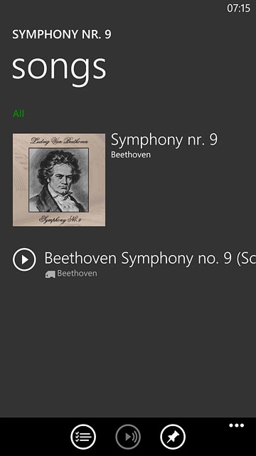 Press the required audio file.