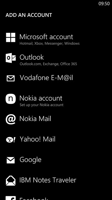 Press Microsoft account.