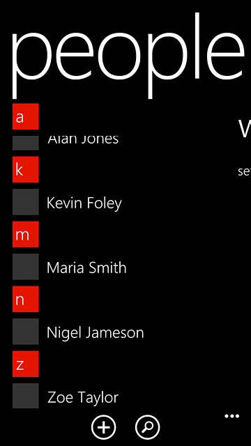 Press the required contact.The contact details are displayed.