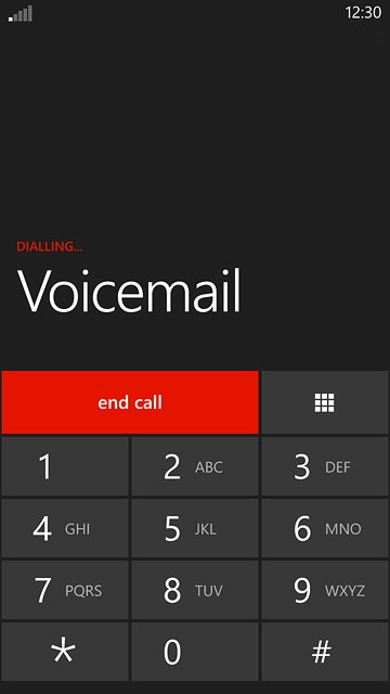 Press end call to end the call and return to the home screen.