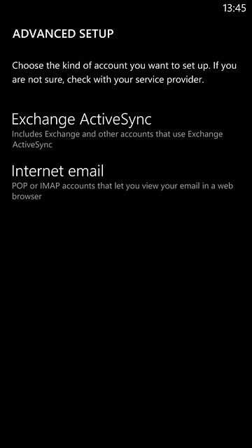 Press Internet email.