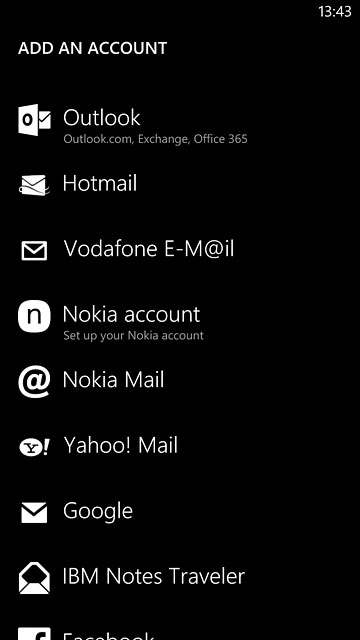 Press the required provider or advanced setup.