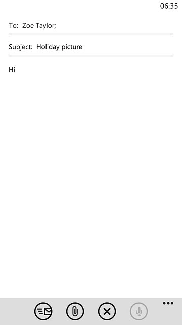 Press the attachment icon.Go to the required folder.