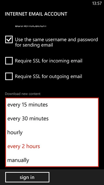Press the required interval or manually.