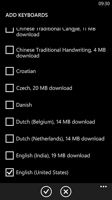 Press the confirm icon.