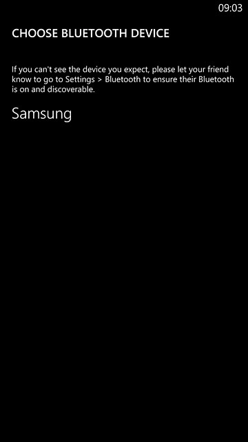 Press the required Bluetooth device.The file is sent.